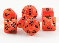 Chessex Dice CHX 27433 Vortex Polyhedral Orange w/ Black Set of 7